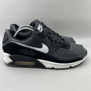 Nike Air Max 90 Running Sneakers Men Size 12 Black Gray Comfort Low Top Shoes